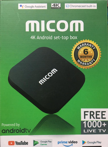 Micom 4K Android Set-Top Box – 2GB RAM 16GB ROM, Smart Streaming Device