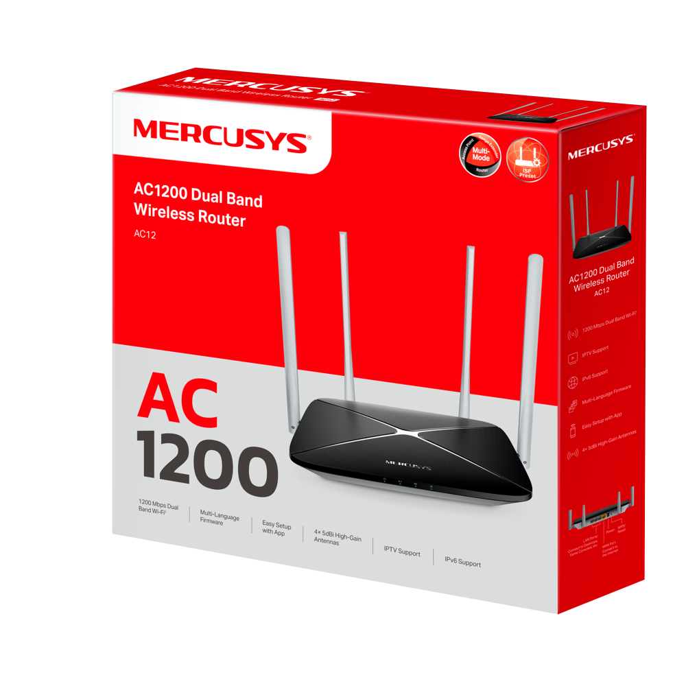 Mercusys AC12 AC1200 Dual Band WiFi Router