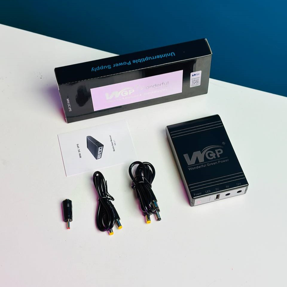 WGP Mini UPS Battery Backup – Supports 12V, 9V, 5V WiFi Routers & CCTV Systems